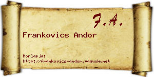 Frankovics Andor névjegykártya