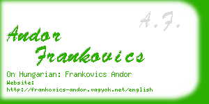 andor frankovics business card